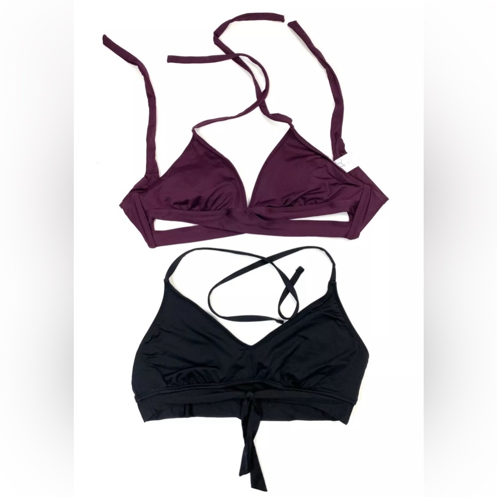 Kona Sol Womens Bikini Top Lot Size Large Purple Black